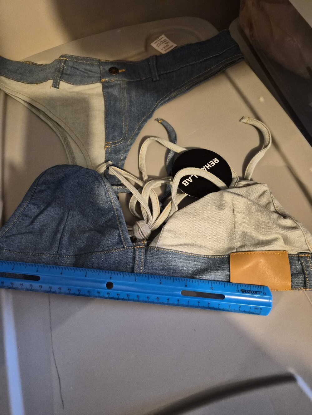 REHAB LAB Pool Side Denim Bikini Set - Picture 13 of 15